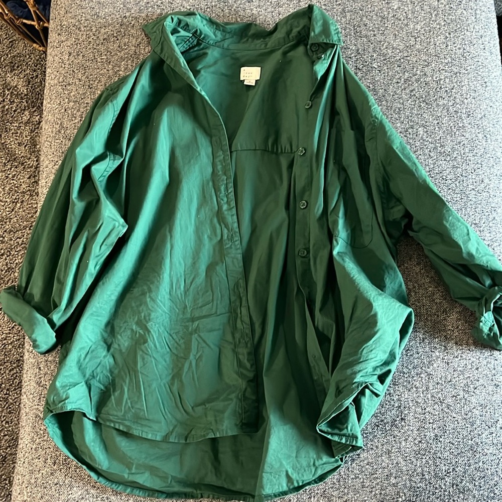 Green button up